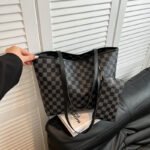 Black And White Checkered Tote Bag